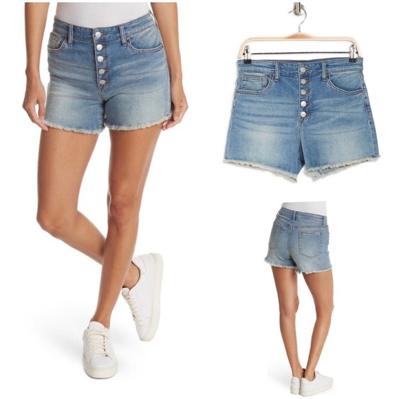 💋NWT JOE’S High Waist Button Fly Raw Hem Denim Shorts - Picture 1 of 13